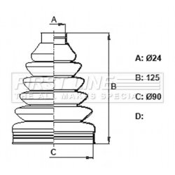 Cv Joint Boot Kit FIRST LINE FCB6344 OE Ref 1073937