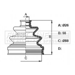 Cv Joint Boot Kit FIRST LINE FCB6364 OE Ref 3974117V28