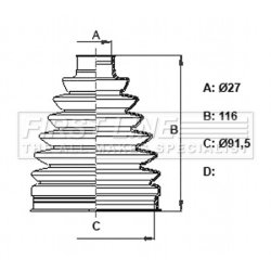 Cv Joint Boot Kit FIRST LINE FCB6373 OE Ref 442705270