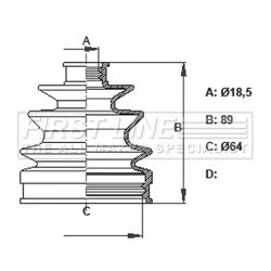 Cv Joint Boot Kit FIRST LINE FCB6378 OE Ref 0443721012