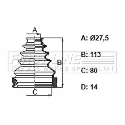 Cv Joint Boot Kit FIRST LINE FCB6393 OE Ref 0443760040