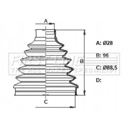 Cv Joint Boot Kit FIRST LINE FCB6398 OE Ref A164 330 05 85