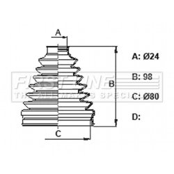 Cv Joint Boot Kit FIRST LINE FCB6404 OE Ref 443852041
