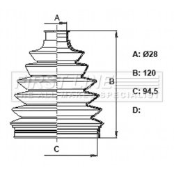 Cv Joint Boot Kit FIRST LINE FCB6408 OE Ref 496092BA30