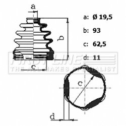 Cv Joint Boot Kit FIRST LINE FCB6431 OE Ref 49543 1J201