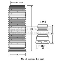 Shock Absorber Dust Cover Kit FIRST LINE FPK7001 OE Ref 6N0413175A