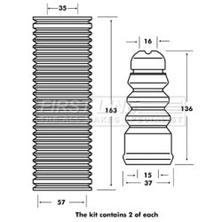 Shock Absorber Dust Cover Kit FIRST LINE FPK7005