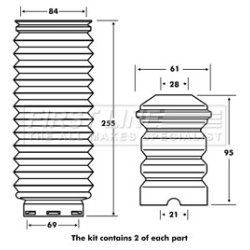 Shock Absorber Dust Cover Kit FIRST LINE FPK7008 OE Ref 31331096309