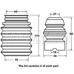 Shock Absorber Dust Cover Kit FIRST LINE FPK7011 OE Ref 31336771352
