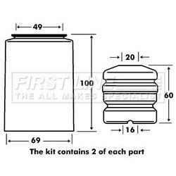 Shock Absorber Dust Cover Kit FIRST LINE FPK7024 OE Ref 33526764268