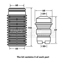 Shock Absorber Dust Cover Kit FIRST LINE FPK7032 OE Ref 46404169