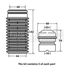 Shock Absorber Dust Cover Kit FIRST LINE FPK7033 OE Ref 525413