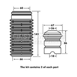 Shock Absorber Dust Cover Kit FIRST LINE FPK7034 OE Ref 60663775