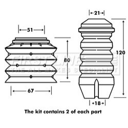 Shock Absorber Dust Cover Kit FIRST LINE FPK7048