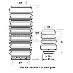 Shock Absorber Dust Cover Kit FIRST LINE FPK7050 OE Ref 1146151