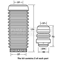 Shock Absorber Dust Cover Kit FIRST LINE FPK7051 OE Ref 5S6Y3025AB