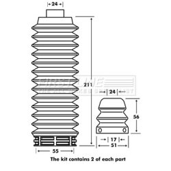 Shock Absorber Dust Cover Kit FIRST LINE FPK7054 OE Ref 1064069