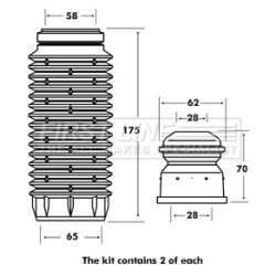 Shock Absorber Dust Cover Kit FIRST LINE FPK7058 OE Ref 1S7W3025AD