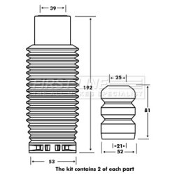 Shock Absorber Dust Cover Kit FIRST LINE FPK7065 OE Ref 5254.33