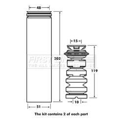 Shock Absorber Dust Cover Kit FIRST LINE FPK7071 OE Ref 8200452699
