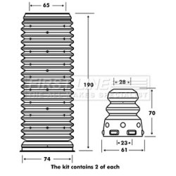 Shock Absorber Dust Cover Kit FIRST LINE FPK7073 OE Ref 3C0412303A