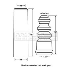 Shock Absorber Dust Cover Kit FIRST LINE FPK7079