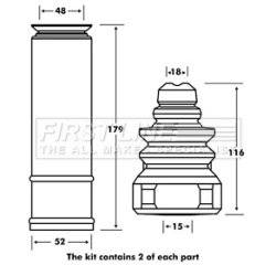Shock Absorber Dust Cover Kit FIRST LINE FPK7080 OE Ref 1K0511353F