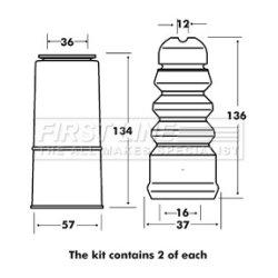 Shock Absorber Dust Cover Kit FIRST LINE FPK7082 OE Ref 3B0512131H