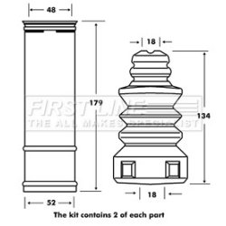 Shock Absorber Dust Cover Kit FIRST LINE FPK7084 OE Ref 1K0511353P