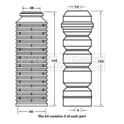 Shock Absorber Dust Cover Kit FIRST LINE FPK7086 OE Ref 6U0512131C