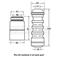 Shock Absorber Dust Cover Kit FIRST LINE FPK7088 OE Ref 6N0 512 131 A