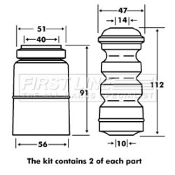 Shock Absorber Dust Cover Kit FIRST LINE FPK7089 OE Ref 6K0 513 425 D