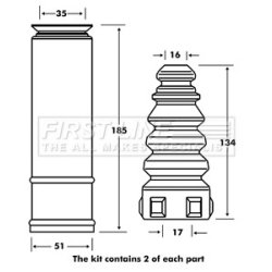 Shock Absorber Dust Cover Kit FIRST LINE FPK7091 OE Ref 1K0513425A