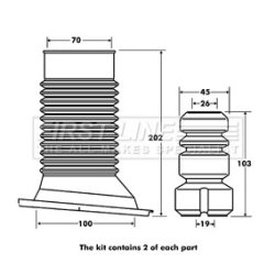 Shock Absorber Dust Cover Kit FIRST LINE FPK7100 OE Ref 4833152010