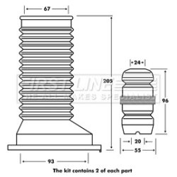 Shock Absorber Dust Cover Kit FIRST LINE FPK7102 OE Ref 4815702080