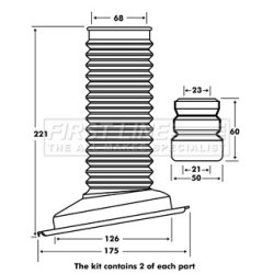 Shock Absorber Dust Cover Kit FIRST LINE FPK7103 OE Ref 4833142010