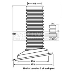 Shock Absorber Dust Cover Kit FIRST LINE FPK7104 OE Ref 4833142020