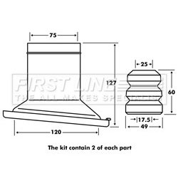 Shock Absorber Dust Cover Kit FIRST LINE FPK7105 OE Ref 4815720130