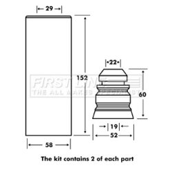 Shock Absorber Dust Cover Kit FIRST LINE FPK7107 OE Ref 4834147010