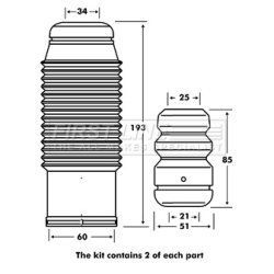 Shock Absorber Dust Cover Kit FIRST LINE FPK7111 OE Ref 54626E000