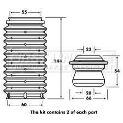 Shock Absorber Dust Cover Kit FIRST LINE FPK7116 OE Ref 30884198