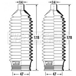 Steering Rack Boot FIRST LINE FSG3317 OE Ref 57728-17000