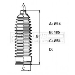 Steering Rack Boot FIRST LINE FSG3435 OE Ref KD313212X