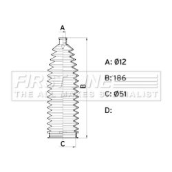 Steering Rack Boot FIRST LINE FSG3462 OE Ref 93476593 FIRST LINE