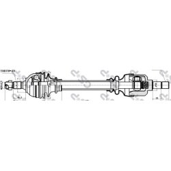 Arbre de transmission (arbre homocinétique) GSP 210196 pour CITROËN XANTIA OE 3272G7