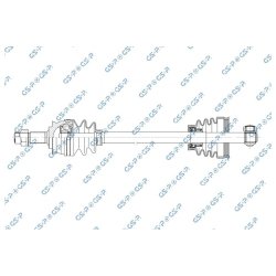 Arbre de transmission (essieu CV) GSP 217206 pour FIAT SEICENTO OE 46307429