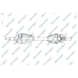 Arbre de transmission (CV Axe) GSP 256288 pour CITROËN, PEUGEOT C4, GRAND, 508