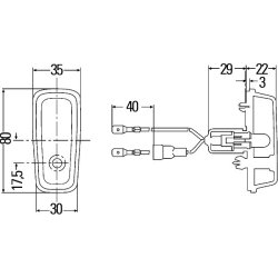 Auxiliary Side Indicator HELLA 2BM 003 548-047 OE Ref 001 822 75 20 HELLA
