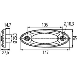 Side Marker Light HELLA 2PS 344 690-617 OE Ref 1950679