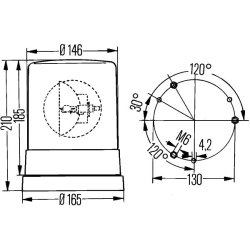Rotating Beacon HELLA 2RL 004 958-001 OE Ref KDWHLO9258